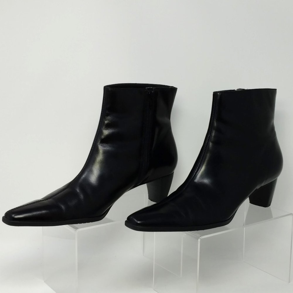 9N - Naturalizer Black Leather Booties Short Boots